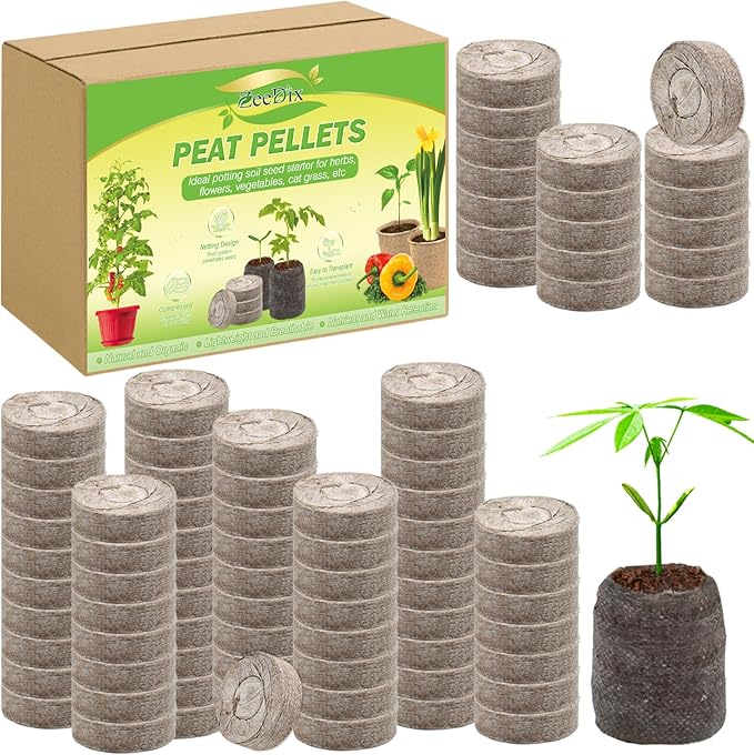 ZeeDix 100 Pcs 30mm Peat Pellets Seed Starter