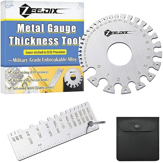 ZeeDix Wire Gauge Measuring Tool (2 Pcs) - Round